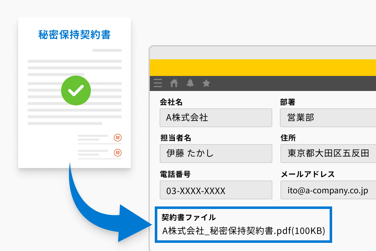 締結済み書類をレコードに自動保存