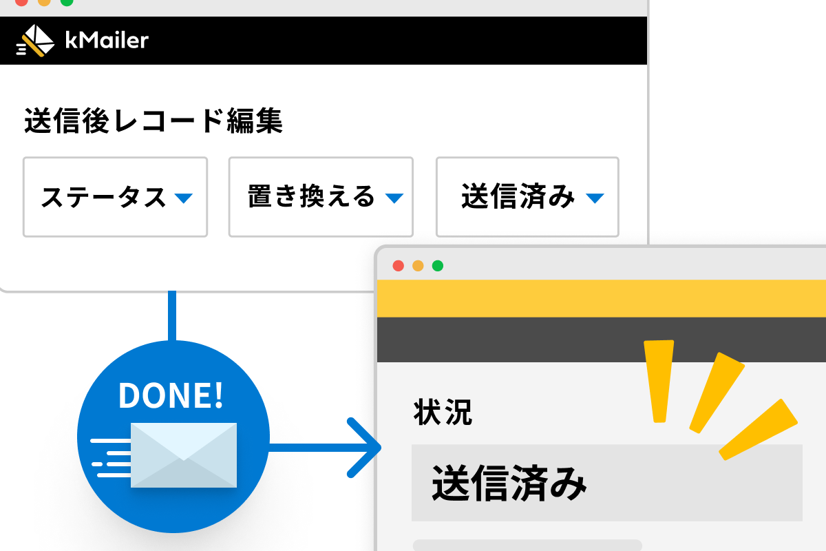 送信後レコード編集